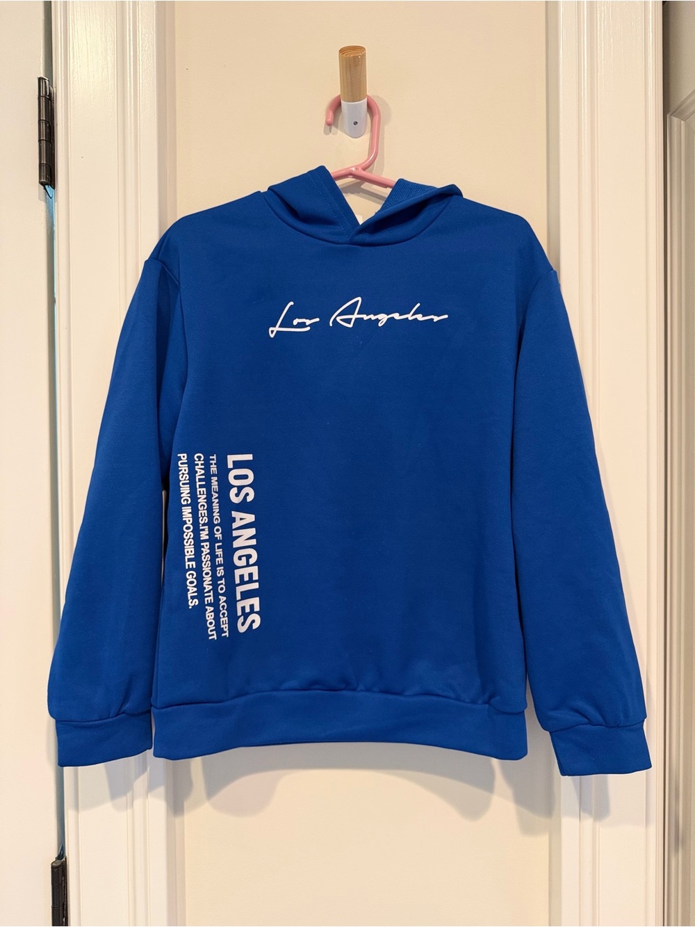 Boys SHEIN Blue 'Los Angeles' Script Hoodie size 10 12